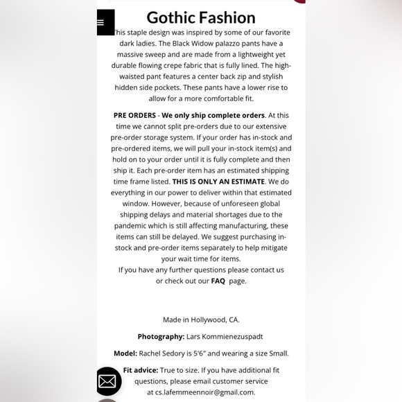 La femme en noir palazzo pants black large - Picture 3 of 6